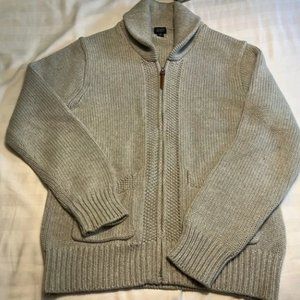 J.Crew - Cotton Zipper Cardigan - Grey